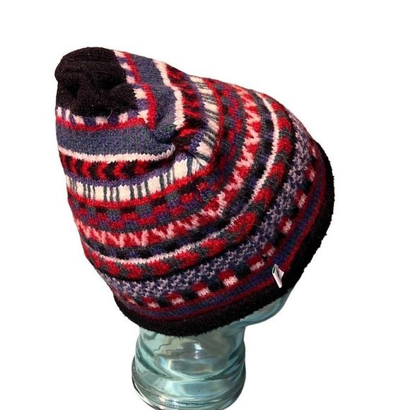 Vtg Poppy Gale Turtle Fur Wool Blend Nordic Multicolored Lined Winter Hat Beanie - Picture 5 of 10